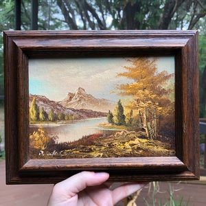 Vintage 70s Original Small Scenic Painting